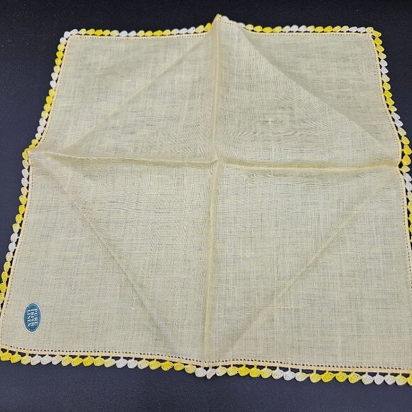 Lot of 10 VTG linen/cotton handkerchiefs assorted colors, patterns and sizes - Picture 10 of 15